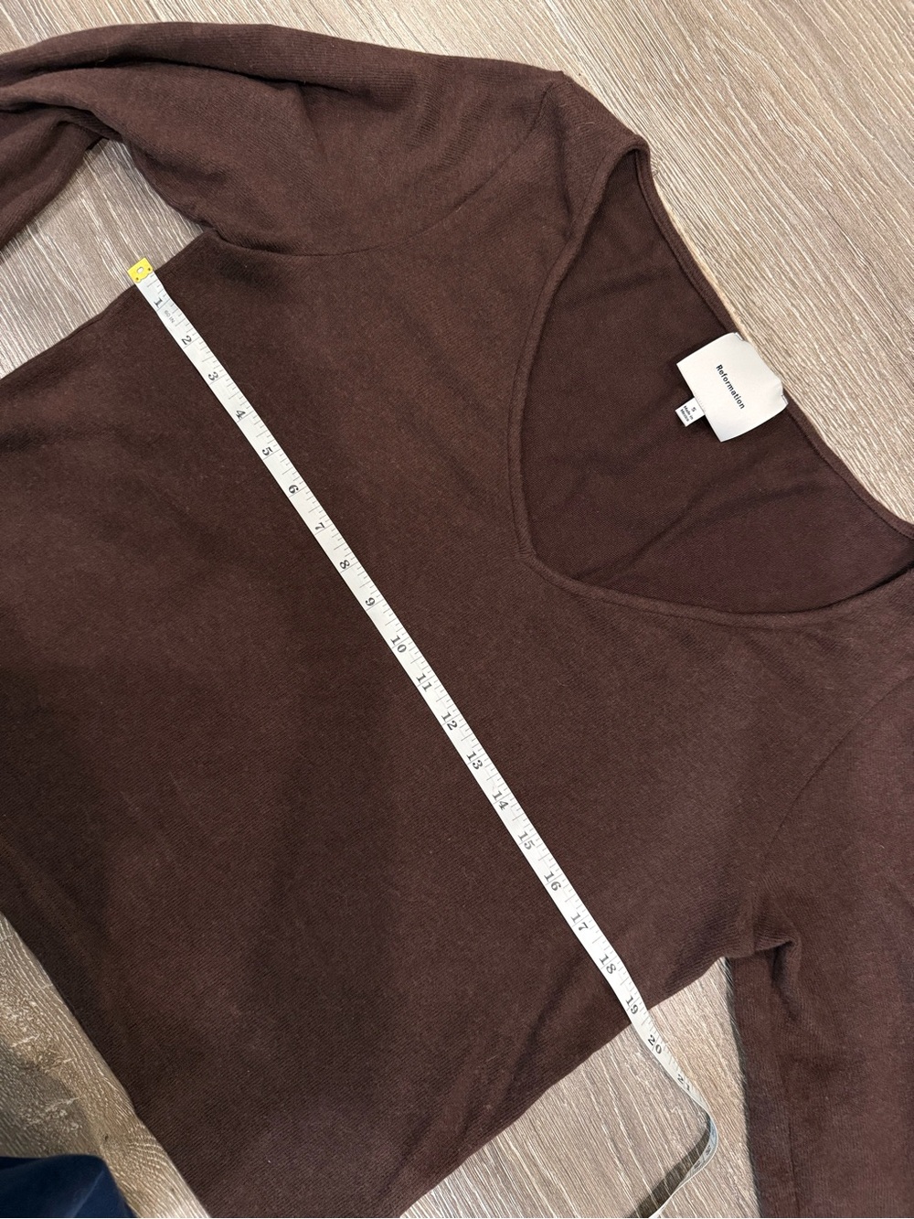 Reformation, Mabel Knit Top, Brown, Size S - Picture 6 of 8